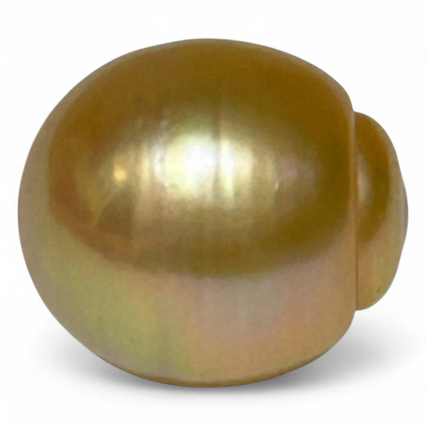 Large 14.2 x 15.6mm 21.7 Carats Deep Gold Philippines South Sea Pearl
