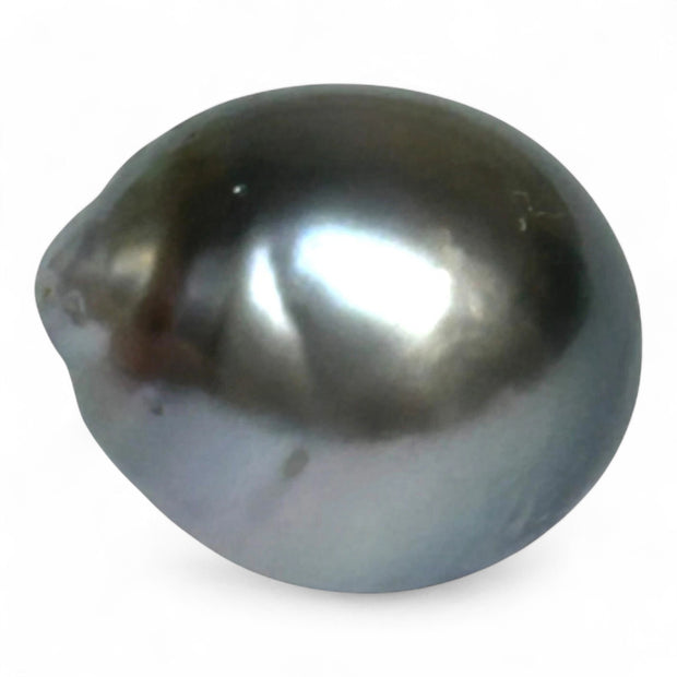 Barque 13.9 Carat 13.4 x 16.4mm Tahitian Sea Middle Gray Pearl Loose