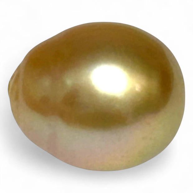 Elegant 26.4 Carat 14.8 x 17.4mm South Sea Pearl Golden Oval Radiant
