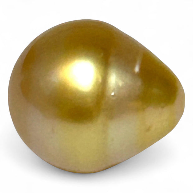 Magnificent Oval 14.6 x 16.8mm 23.2 Carats Golden Philippine Sea Pearl