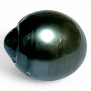Oval 21.8 Carats 14 x 16.2mm Tahitian South Sea Peacock Black Pearl