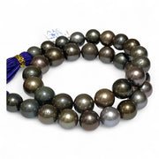 Round 11 - 13mm 35 pcs Multi Peacock Gray Green Tahitian Pearl 16" Strand