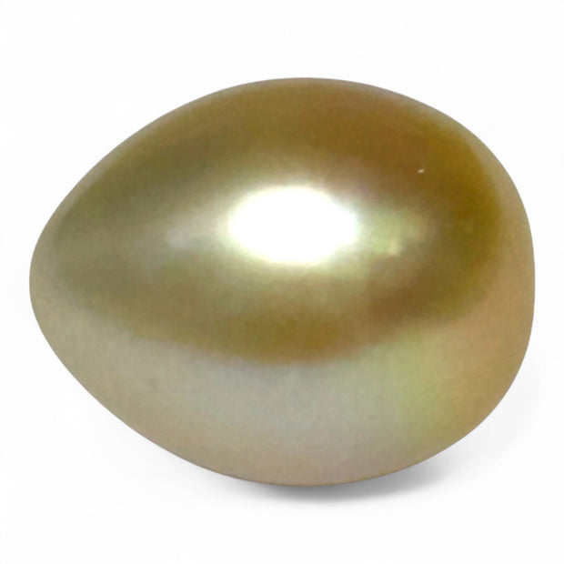 Teardrop 12,7 x 15.6mm 18.3 Carat Gold Philippines South Sea Pearl