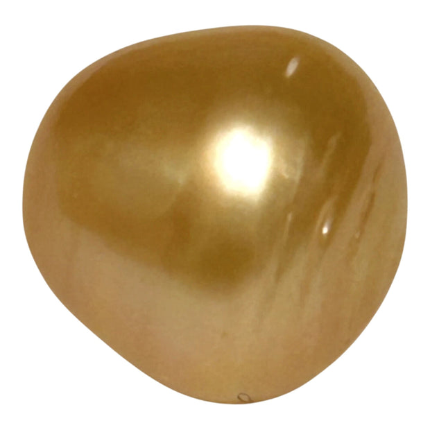 Enormous 14.9 x 15.2mm 23.5 Carat Deep Gold Philippines South Sea Pearl
