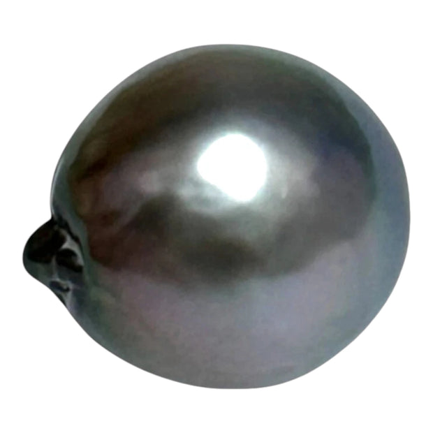 Elegant 13 x 15mm 17.2 Carats Tahitian Pearl – Peacock Mid-Grey Hue