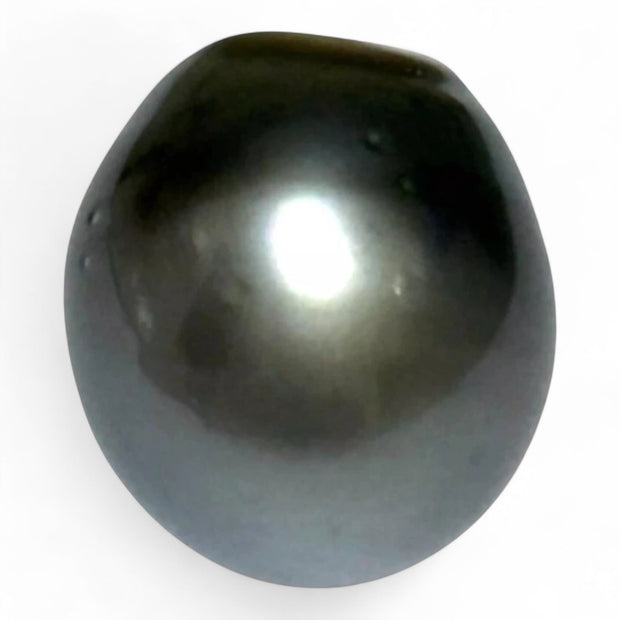 Massive Oval 25.7 Carat 14.5 x 16.5mm Peacock Gray Tahitian Pearl