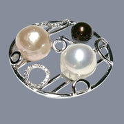 Gorgeous Triple Edison Multi Round 6 - 10 mm Cultured Pearls Pendant