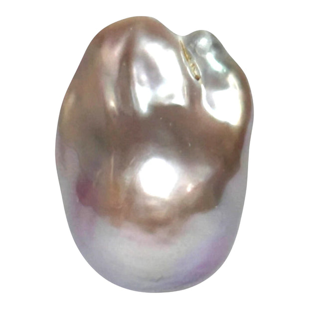 Un-drilled 16.4 x 14 x 22.6mm Keshi Purple Lavender Rainbow Pearl