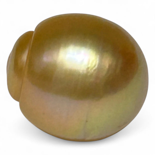Large 14.2 x 15.6mm 21.7 Carats Deep Gold Philippines South Sea Pearl