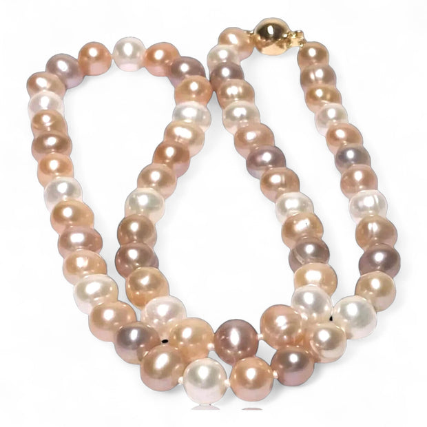 Fabulous Multi Colors 7 - 7.5mm Edison Round Pearl 18" Necklace