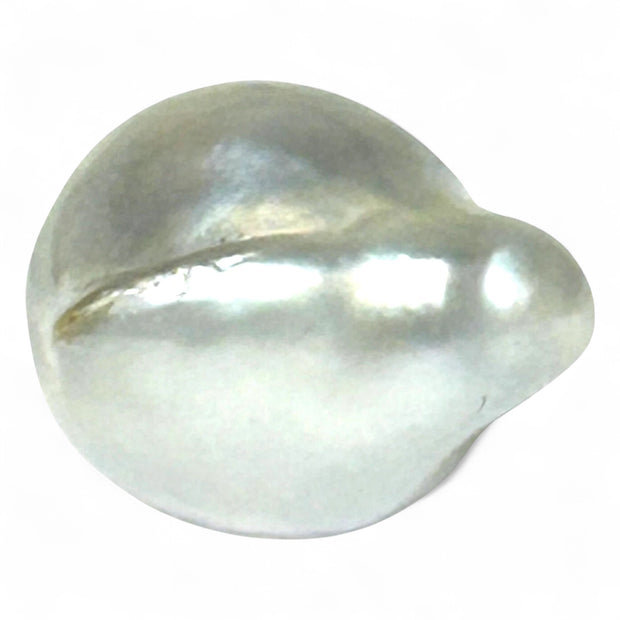 Baroque 11.9 x 13.2mm  Silver Lombok South Sea Keshi Pearl Loose
