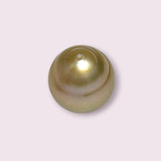 Giant Oval 14.5 x 16.8mm 24.6 Carats Deep Gold South Sea Pearl Loose