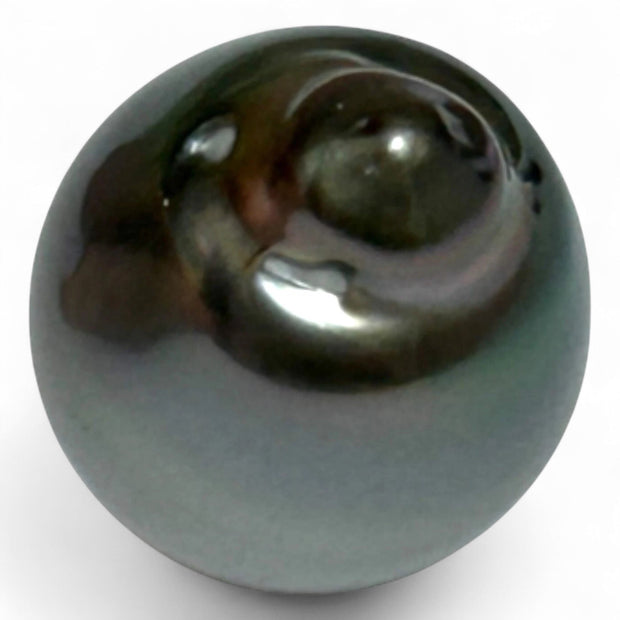 Oval Drop 13.8 x 17.7mm 21.6 Carats Tahitian Sea Peacock Mid-Gray Pearl