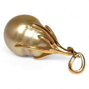 Baroque 11.3 x 14mm Rich Golden Philippines South Sea Pearl Pendant