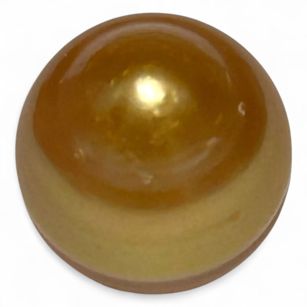 Large 14.9 x 16.1mm 24.4 Carat Deep Golden South Sea Pearl Loose