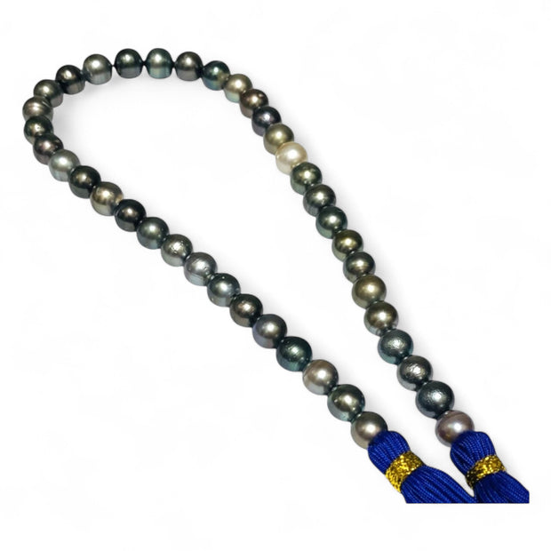 Round 9 - 11mm 40 pcs Multicolors Tahitian South Sea Pearl 16" Strand