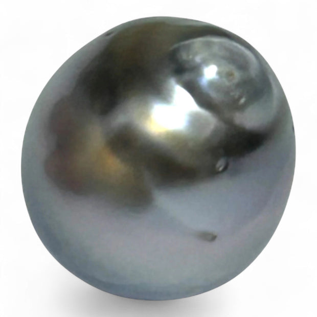 Barque 13.9 Carat 13.4 x 16.4mm Tahitian Sea Middle Gray Pearl Loose