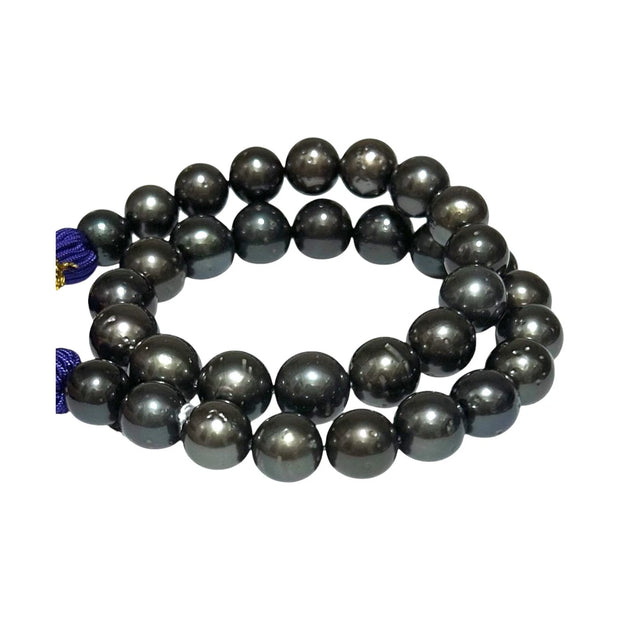 Round 11 - 13mm 34 pcs Tahitian Peacock Black Green Pearl 16" Strand