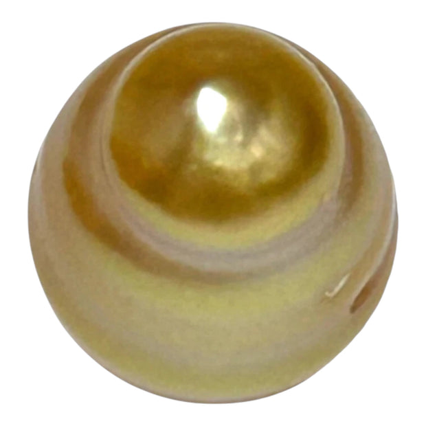 Lustrous Oval 12.8 x 15.2mm Deep Gold Philippines South Sea Pearl