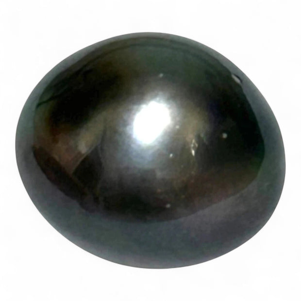 Massive Oval 21 Ct 13.3 x 15.4 mm Peacock Gray Tahitian Sea Pearl