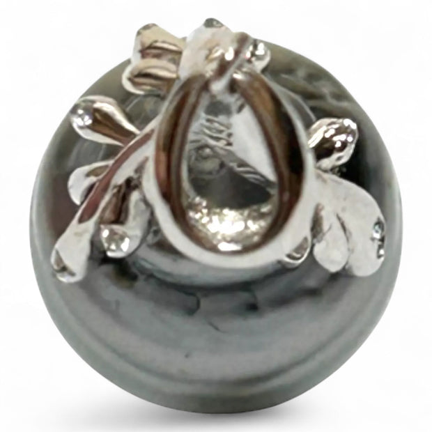 Baroque 11.3 x 14mm Tahitian Sea Peacock Gray Green Giant Pearl Pendant