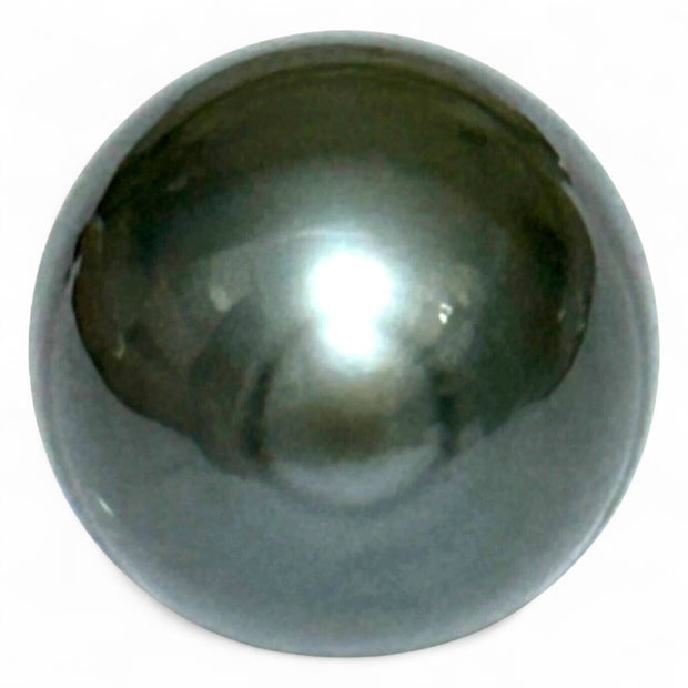 Oval 21.8 Carats 14 x 16.2mm Tahitian South Sea Peacock Black Pearl