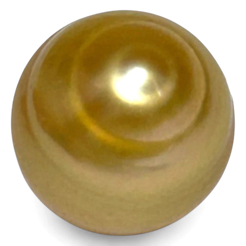 Silky Oval 13.3 x 15.1mm 19.5 Carats Deep Gold South Sea Pearl Loose