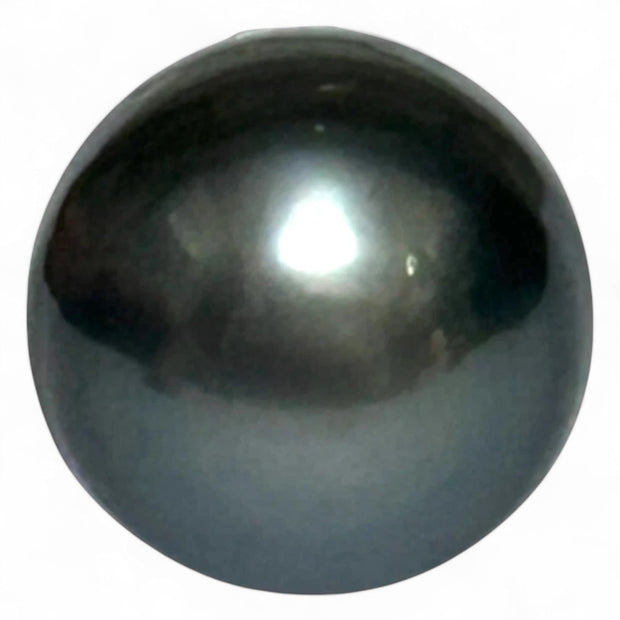 Graceful 12.8 x 14mm Peacock Gray Oval Tahitian Sea Pearl Pendant