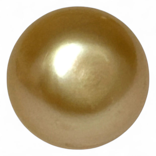 Oval Giant 19.8 Carats 13.9 x 14.2mm Deep Gold South Sea Loose Pearl