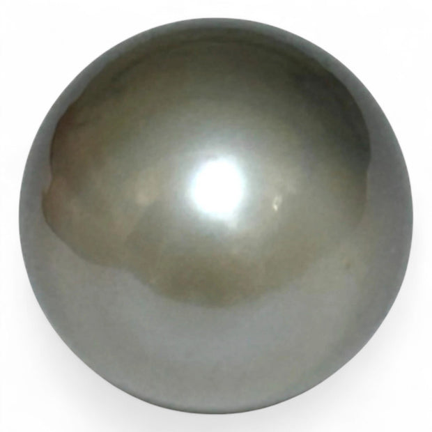 Oval Drop 13.8 x 17.7mm 21.6 Carats Tahitian Sea Peacock Mid-Gray Pearl