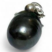 Baroque 11.3 x 15.6mm Tahitian Sea Peacock Black-Green Pearl Pendant