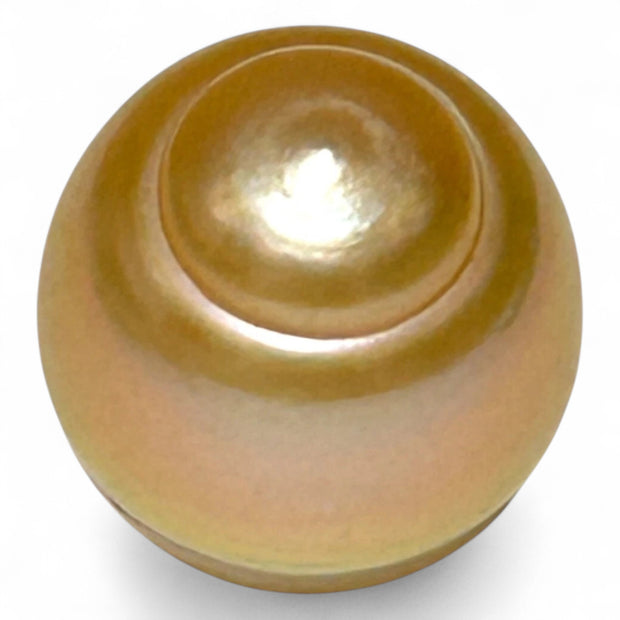 Large 14.2 x 15.6mm 21.7 Carats Deep Gold Philippines South Sea Pearl