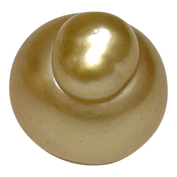 Giant 13.9 x 18.2mm 24.6 Carats Golden Philippines South Sea Pearl