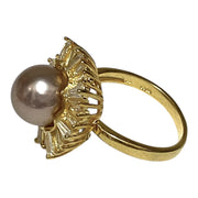 Cocktail 10-10.5mm Edison Purple Brown Round Pearl Ring - Size 8