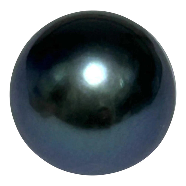 Giant 14.9 x 15.7mm 24 Carat Tahitian Peacock Black Blue Pearl Loose