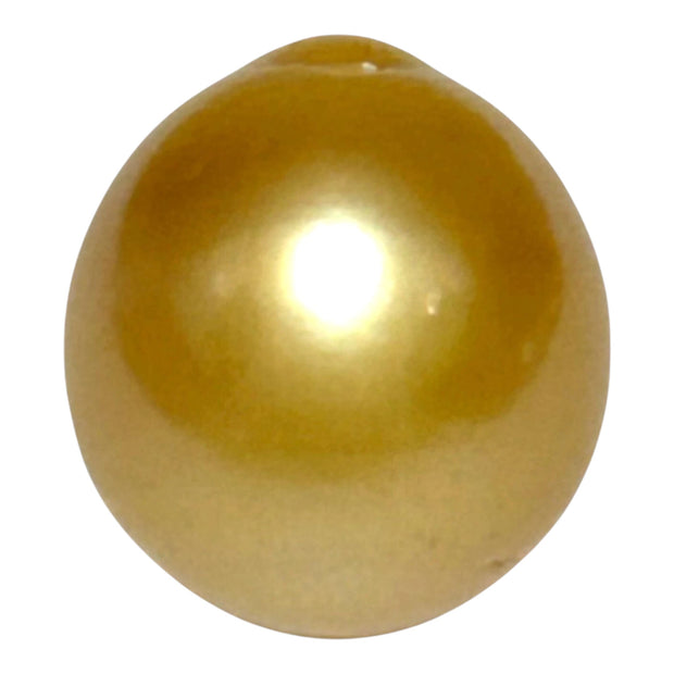 Unique 13.6 x 15mm 19.8 Carats Philippines South Sea Gold Oval Pearl