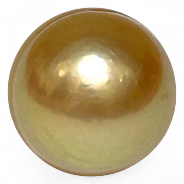 Large 14.2 x 15.6mm 21.7 Carats Deep Gold Philippines South Sea Pearl