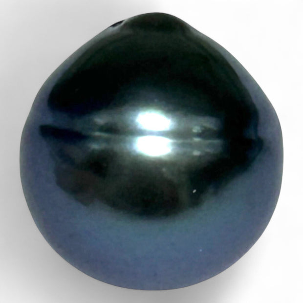 Giant 14.9 x 15.7mm 24 Carat Tahitian Peacock Black Blue Pearl Loose