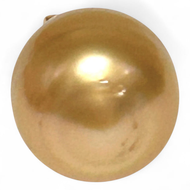 Oval 12 x 12.5mm Natural Rich Gold Philippines South Sea Pearl Pendant
