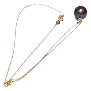 925 Sterling Silver Chain Edison Black Blue Pearl 15 - 20 in Adjustable