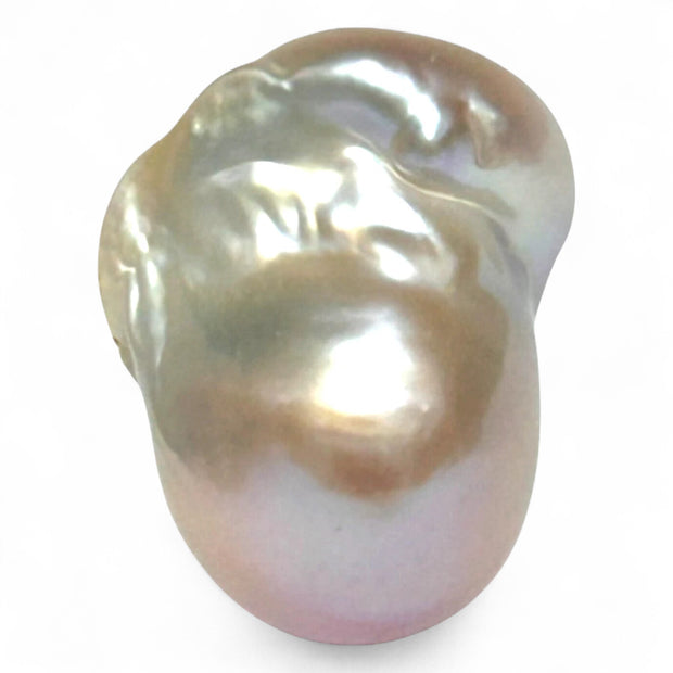 Ornate 16.7 x 13.6 x 26mm KeshI Purple Rose Gold Rainbow Pearl