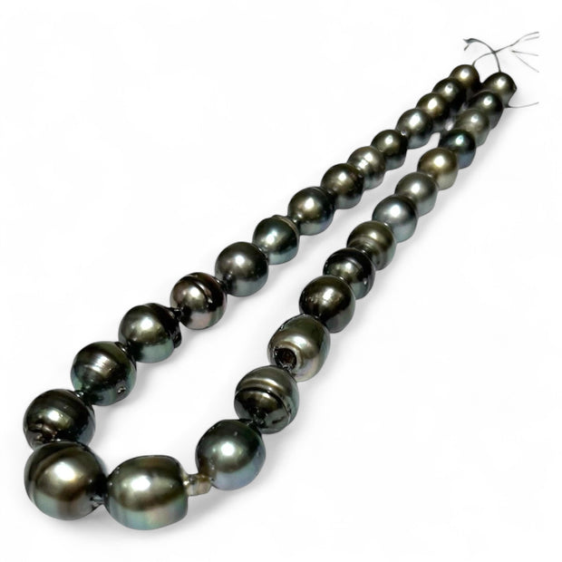 Baroque 11 - 18mm Peacock Gray Green Tahitian Sea Pearl 16" Strand