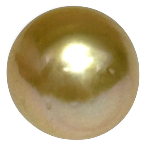 Silky Oval 13.3 x 15.1mm 19.5 Carats Deep Gold South Sea Pearl Loose