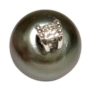 Oval 12.7x13.2mm Tahitian Sea Peacock Black-Green Pearl Pendant