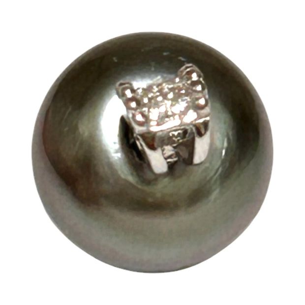 Oval 12.7x13.2mm Tahitian Sea Peacock Black-Green Pearl Pendant