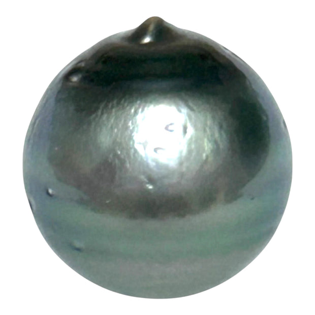Round 15mm 24.8 Carat Tahitian Sea Natural Gray Blue Pearl Un-Drilled