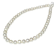 5A Superb 7.5 - 8.5mm White Cultured Pearl 16" Strand - Necklace