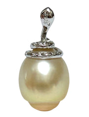 Snake Design 12.6 x 15mm Gold Baroque South Sea Pearl Pendant