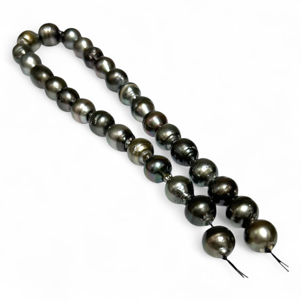 Baroque 11 - 18mm Peacock Gray Green Tahitian Sea Pearl 16" Strand