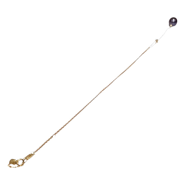 925 Sterling Silver Chain Edison Black Blue Pearl 15 - 20 in Adjustable